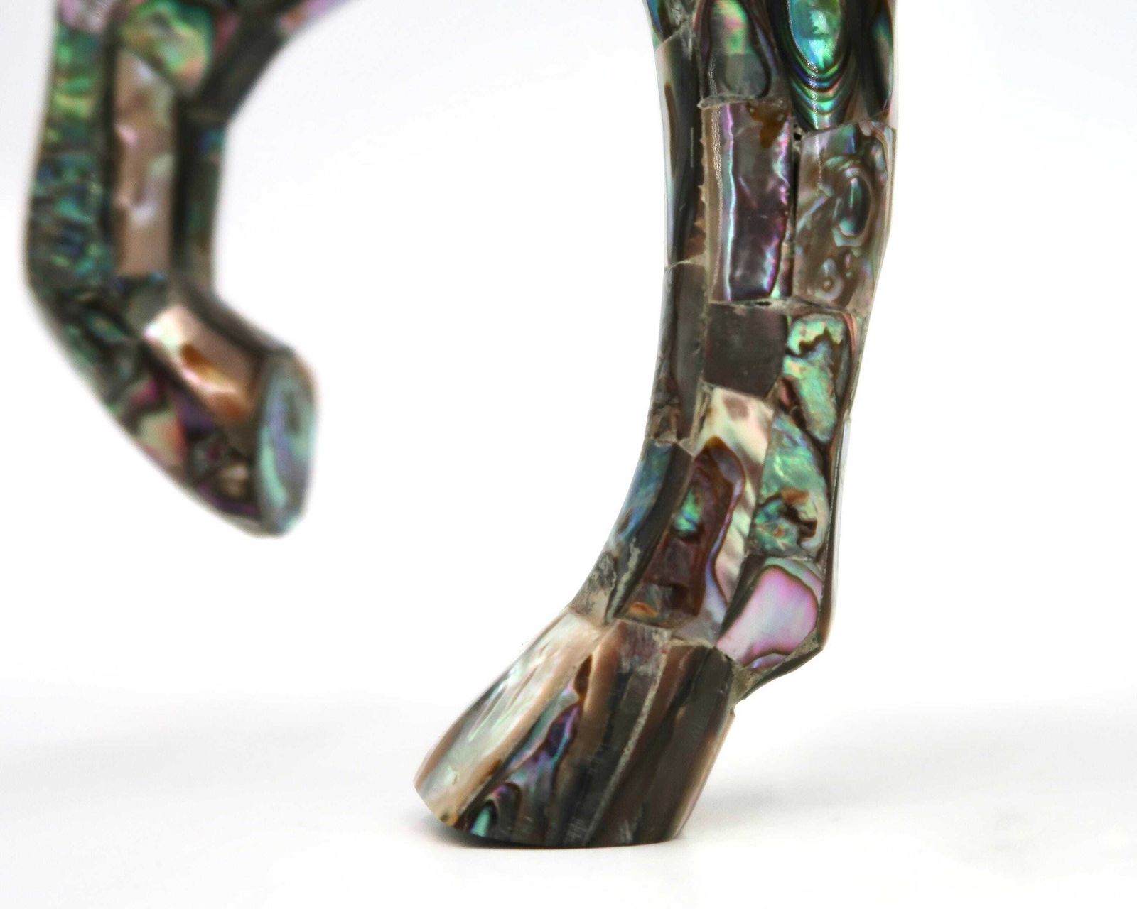 Groot Mexicaans Paardensculptuur Met Inlegwerk Van Parelmoer En Abaloneschelp, Jaren 1970 / Inlegwerk, Mozaïek, Dier, Kunst, Mexico, Boho Chic Bohemian Folk photo vinterior