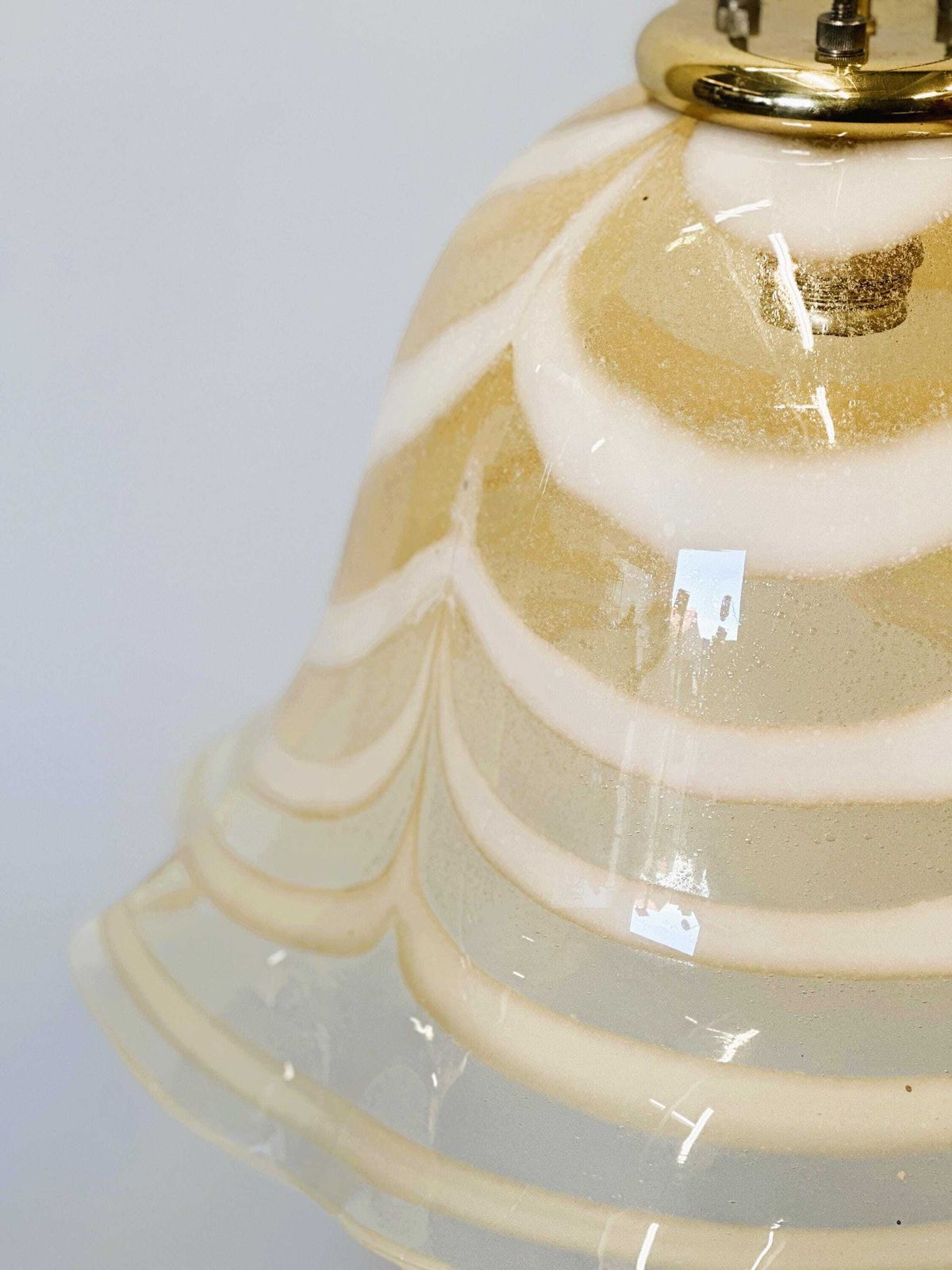 Venetiaanse Murano Gestreepte Kunstglazen Hanglamp Fazzoletto, Italië, Jaren 1970 photo for sale