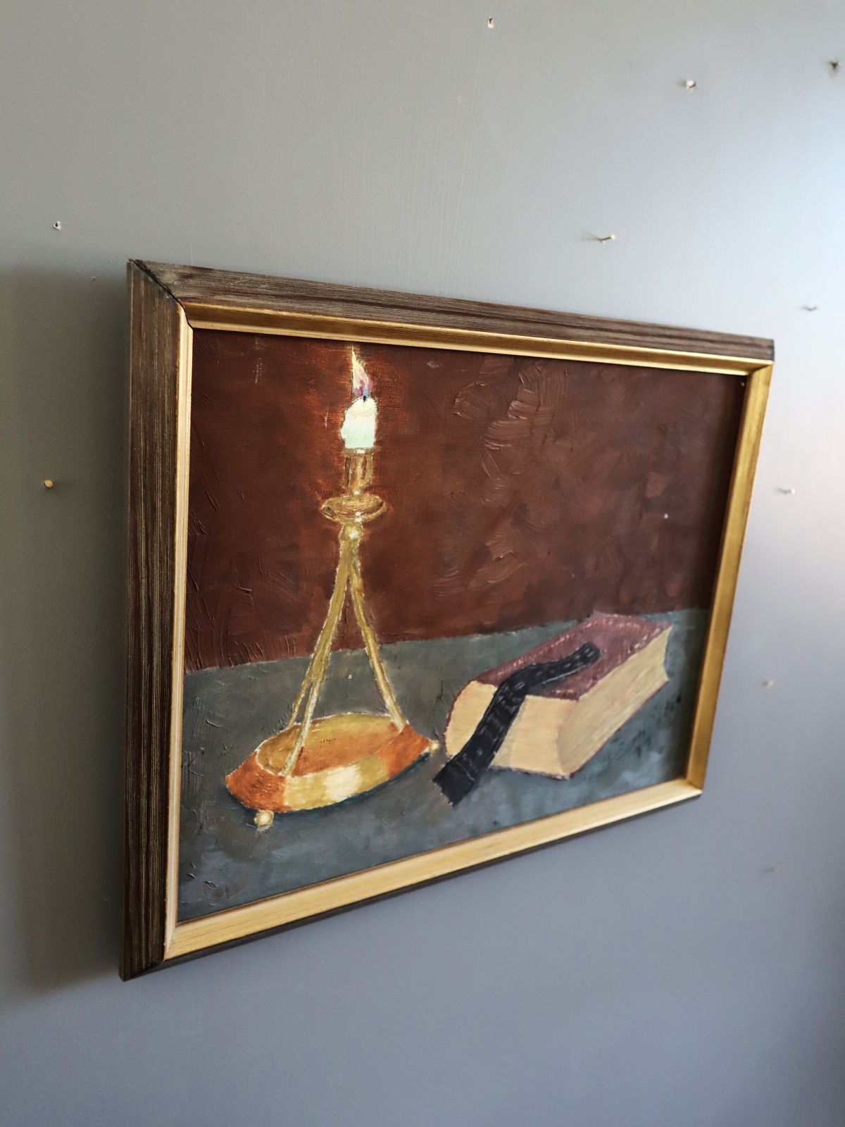 By Candlelight, Oil Painting, 1970s photo for sale