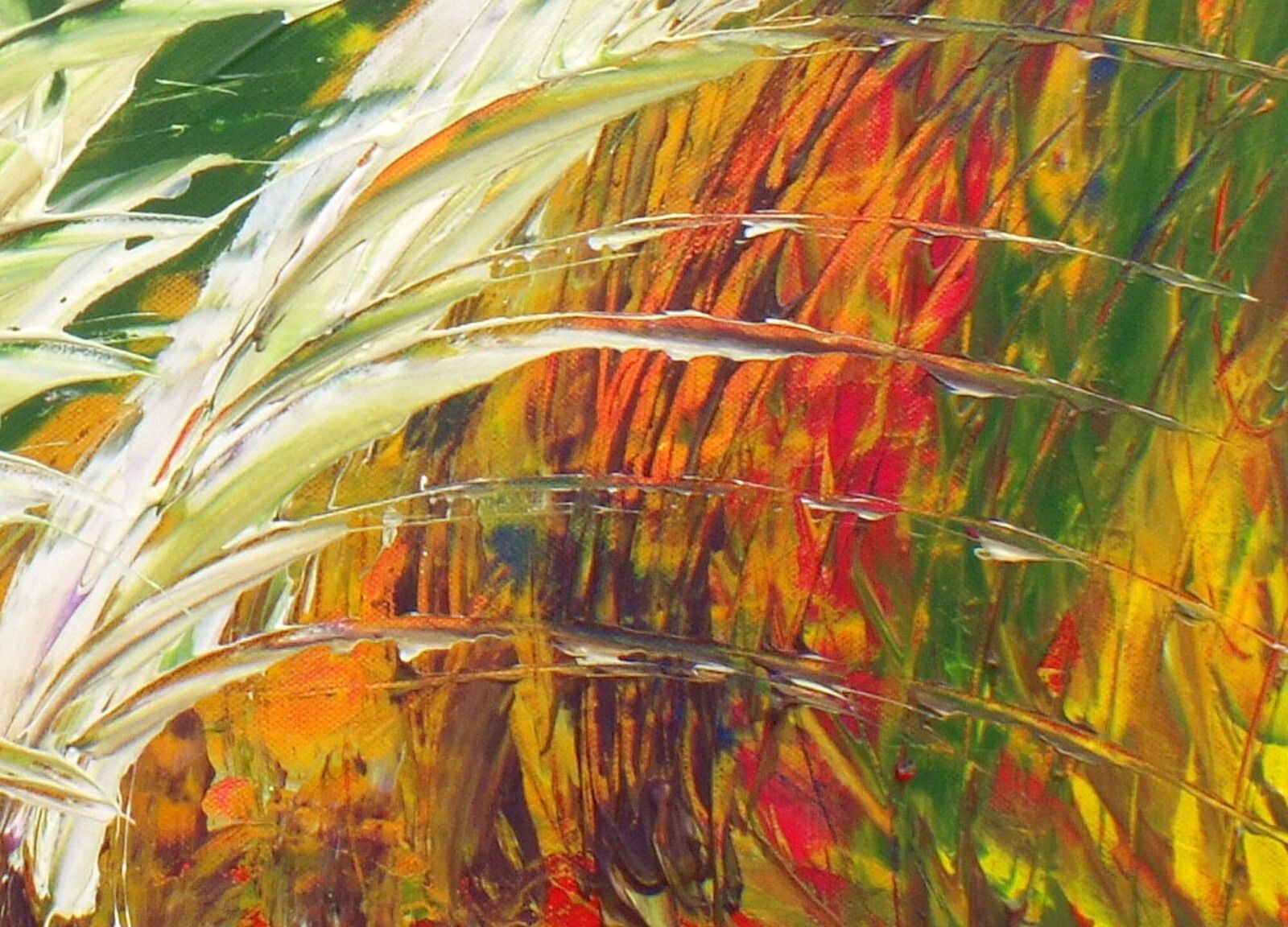 Large Original  Framed Abstract Painting Jungle Fever Tropical 34.5x26.5" photo for sale