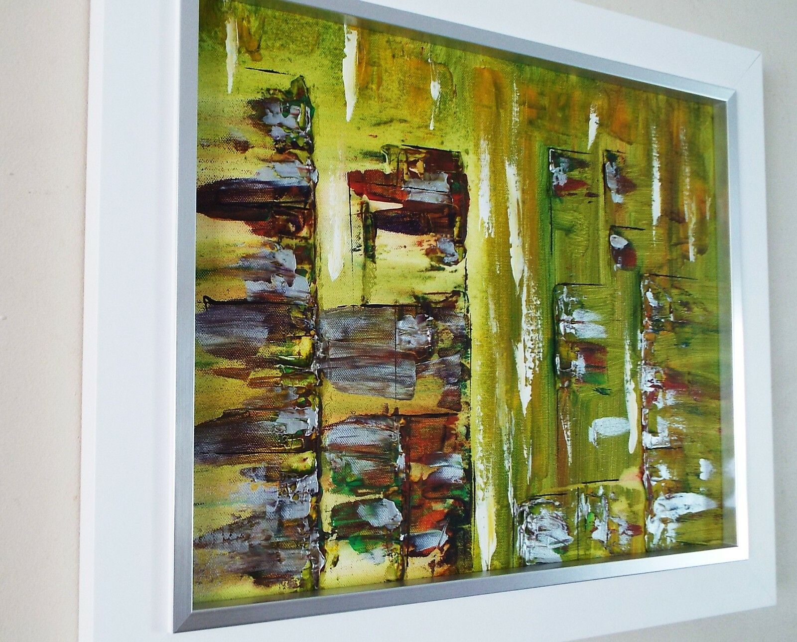 Abstract Landscape Painting Framed Original Art Mekong Market James Lucas photo furniture