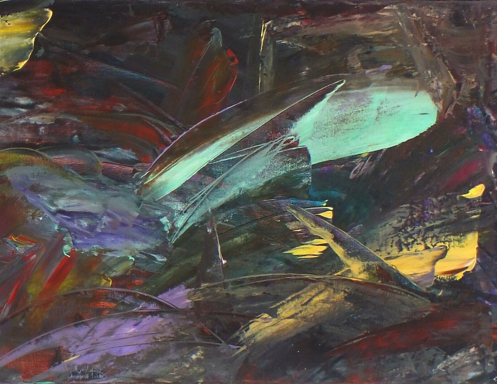 Original Painting Forbes Lucas, Hidden Dragon Dark Shadows Abstract photo for sale