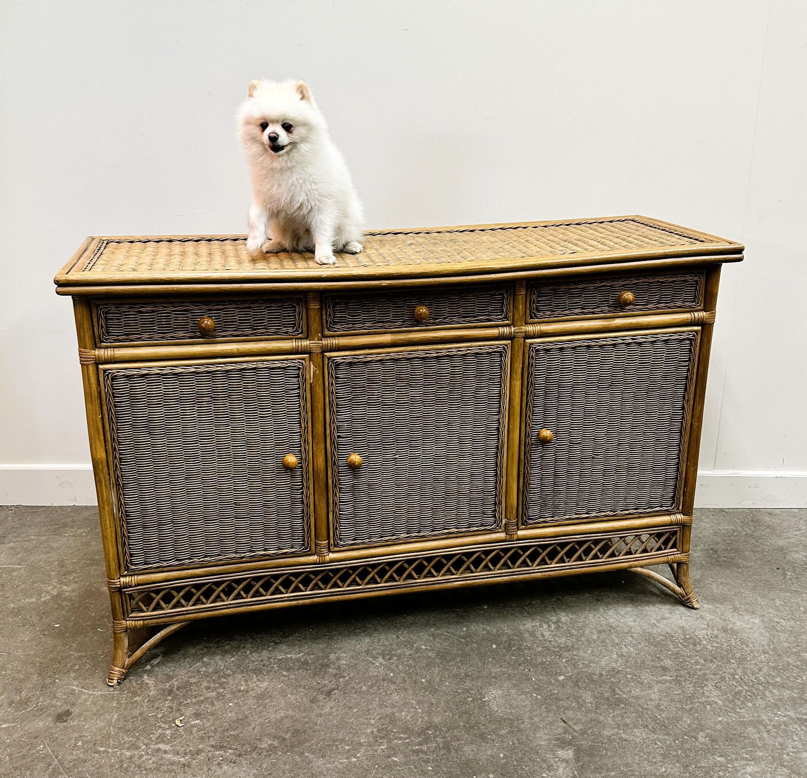 Italian Vintage Rattan And Bamboo Commode   Sideboard, Italy. 1970s. photo Furniture