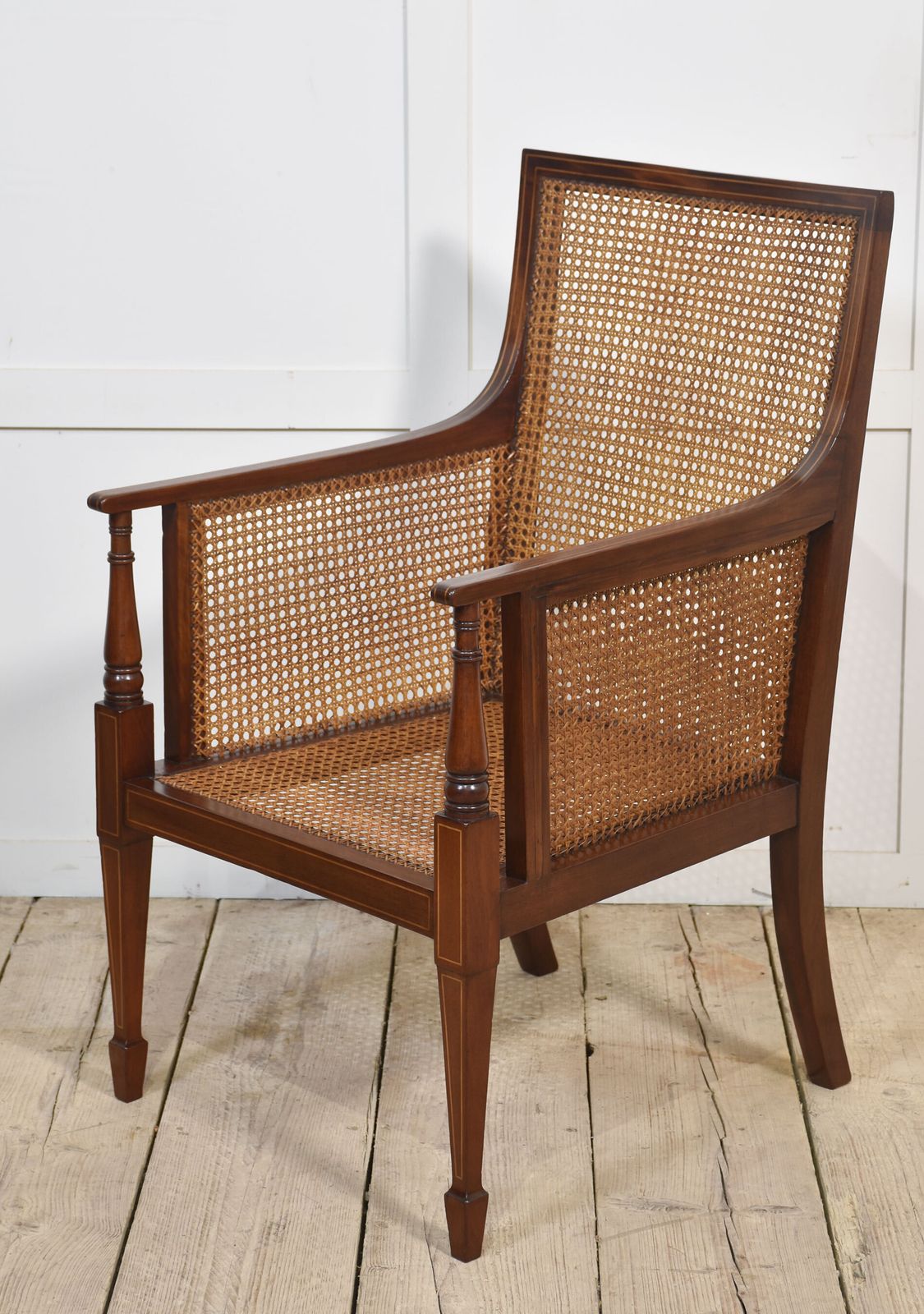 Mahogany Inlaid Bergere Armchair photo 2250.0