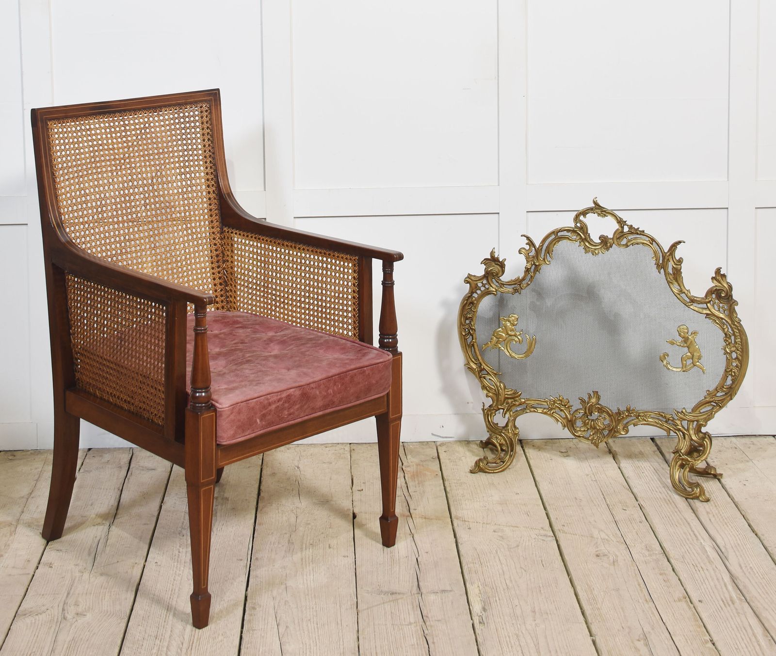 Mahogany Inlaid Bergere Armchair photo vinterior