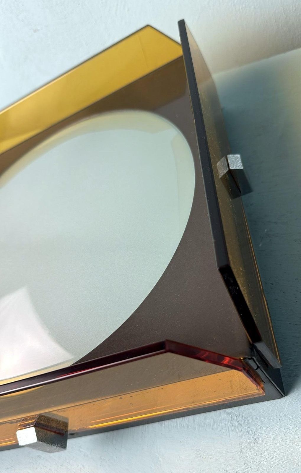 photo vinterior Veca For Fontana Arte  Italian Crystal, Glass And Metal Ceiling Light