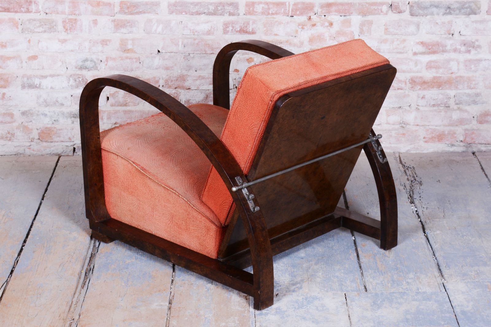 Restored Art Deco Reclining Armchair, By J. Halabala, Up Závody, Czech. 1920s photo for sale