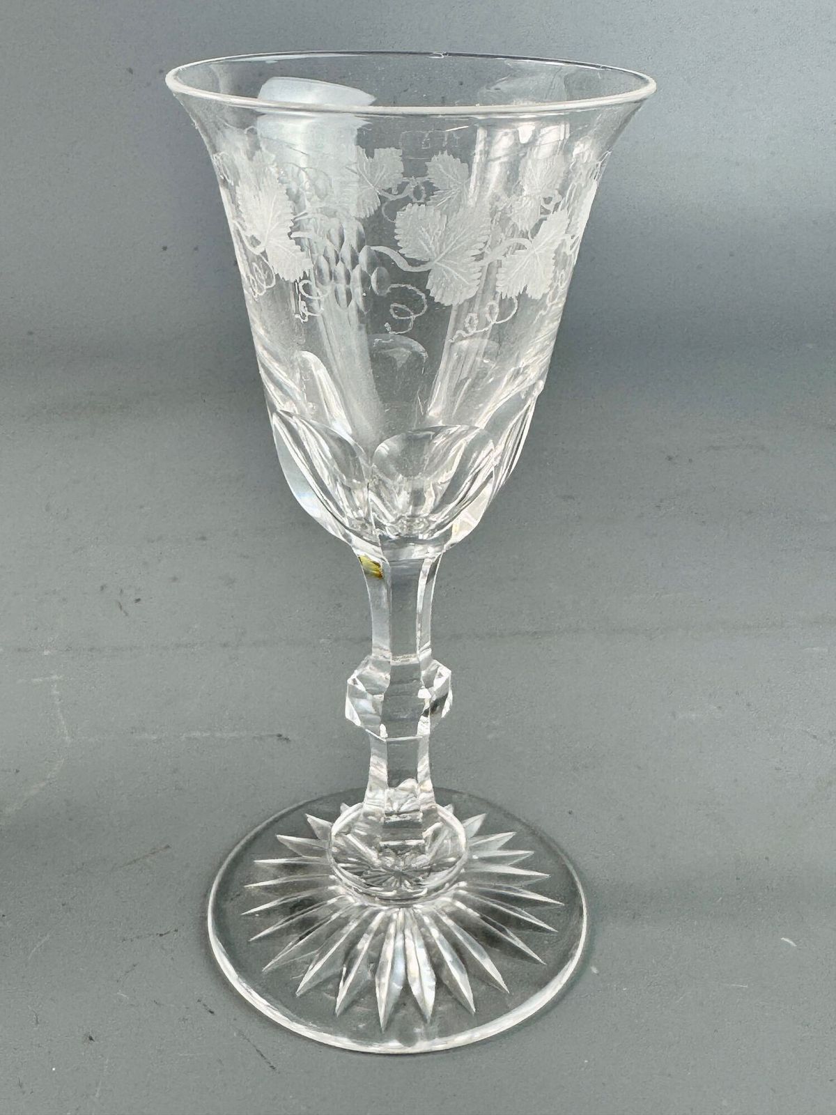 Set Of Six Edwardian Vine Engraved Sherry / Port Glasses photo 160.0