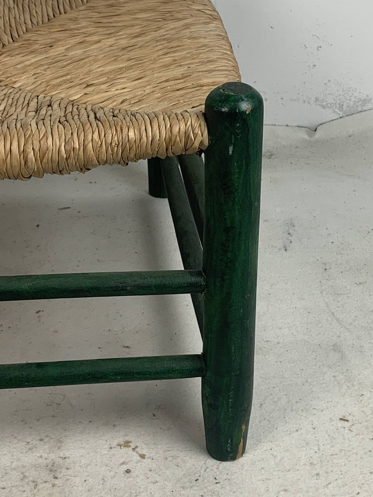 French Straw Rush Low Lounge Chair In The Style Of Charles Dudouyt, 1950s photo vinterior