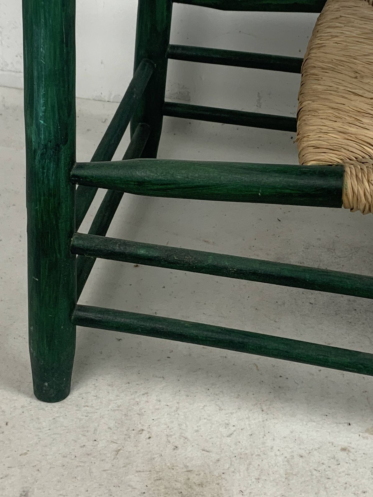 French Straw Rush Low Lounge Chair In The Style Of Charles Dudouyt, 1950s photo buy
