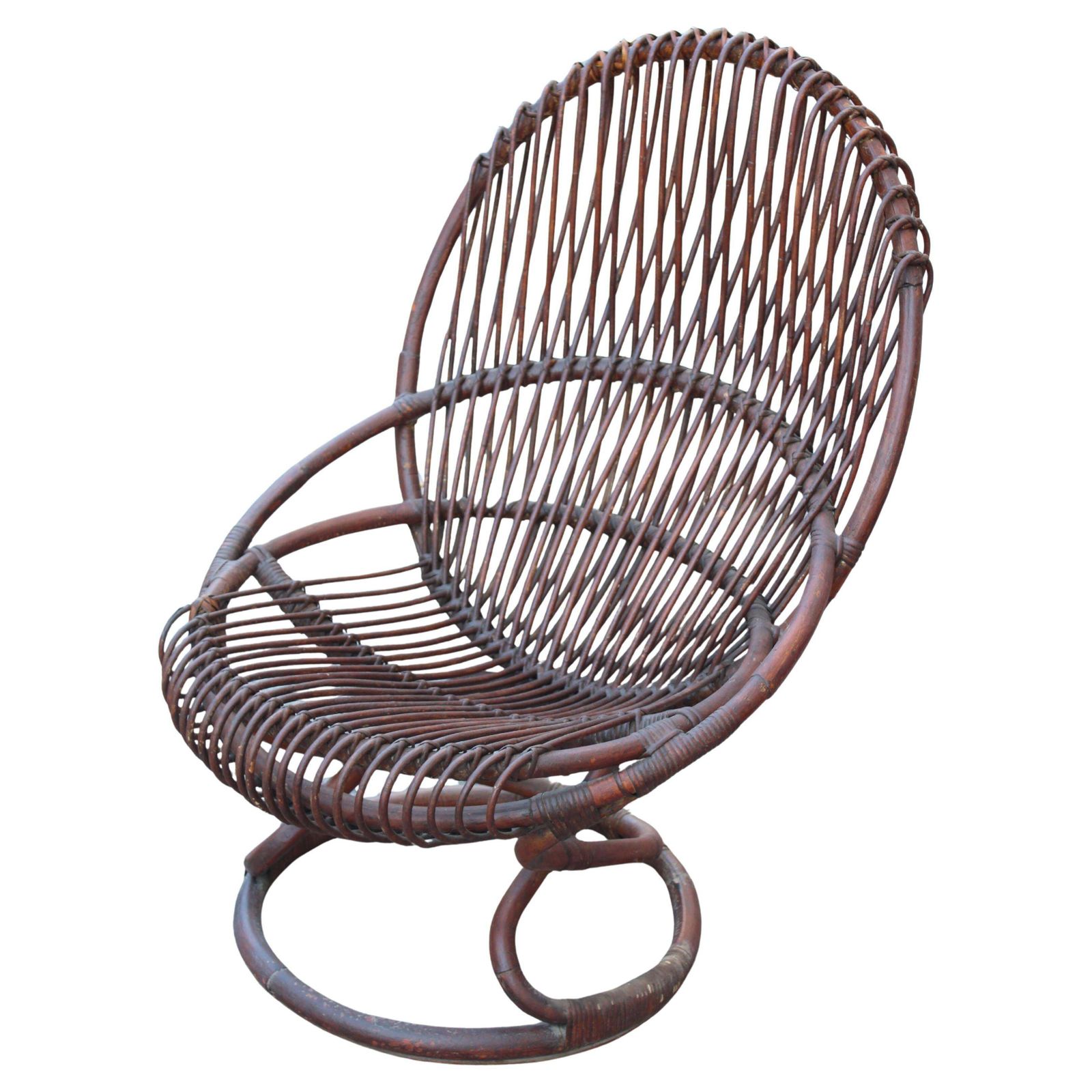 Tito Agnoli 1950 Curved Bamboo Armchair Mid Century Italy