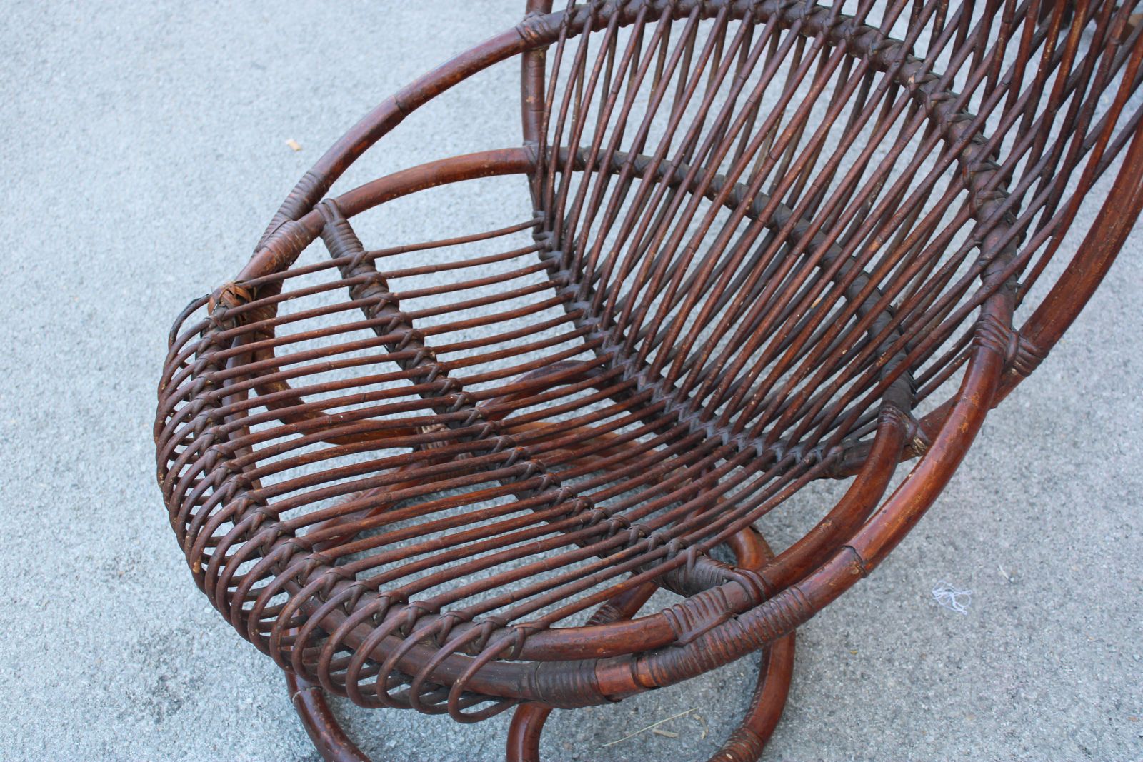 photo vinterior Tito Agnoli 1950 Curved Bamboo Armchair Mid Century Italy