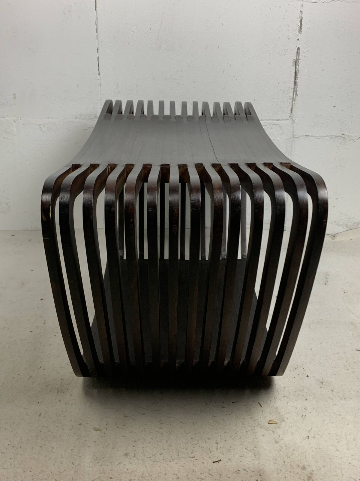 Post Modern Dutch Slatted Wooden Wavy Curvy Bench Or Coffee Table, 1970s photo 523.0