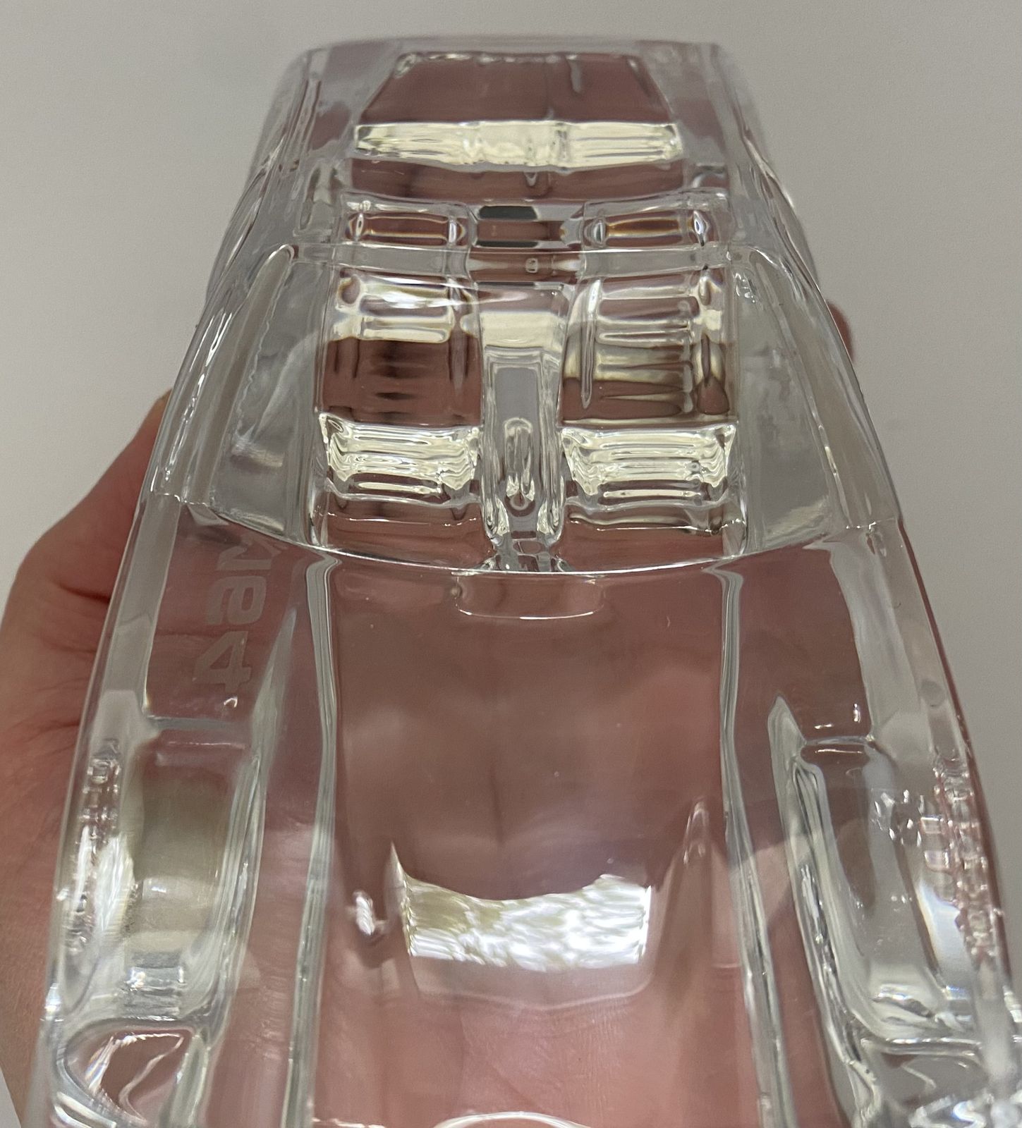 85.0 Daum France, Alfa Romeo 164 Lead Crystal Desktop Model, 1/20th Scale photo