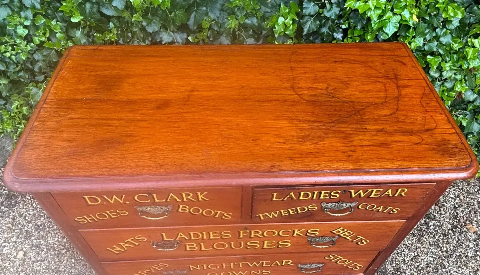 Vintage Victorian Mahogany Sign Painted Chest Of Drawers photo vintage