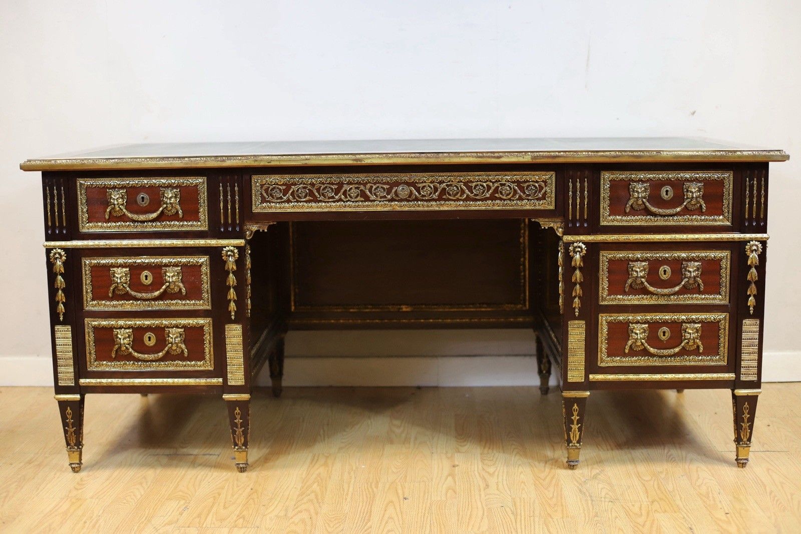 Stunning French Empire Style Mahogany Desk photo furniture
