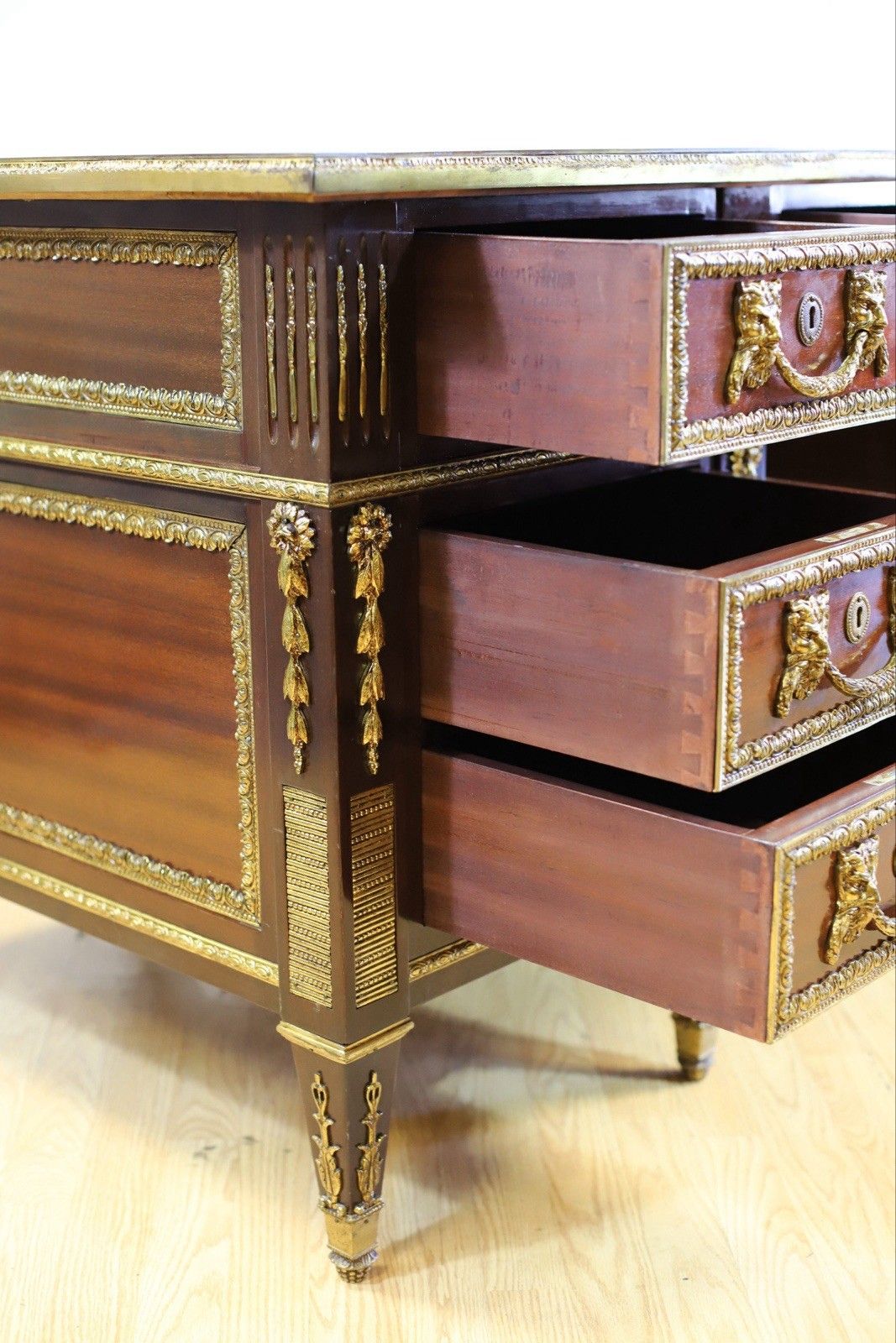 photo for sale Stunning French Empire Style Mahogany Desk