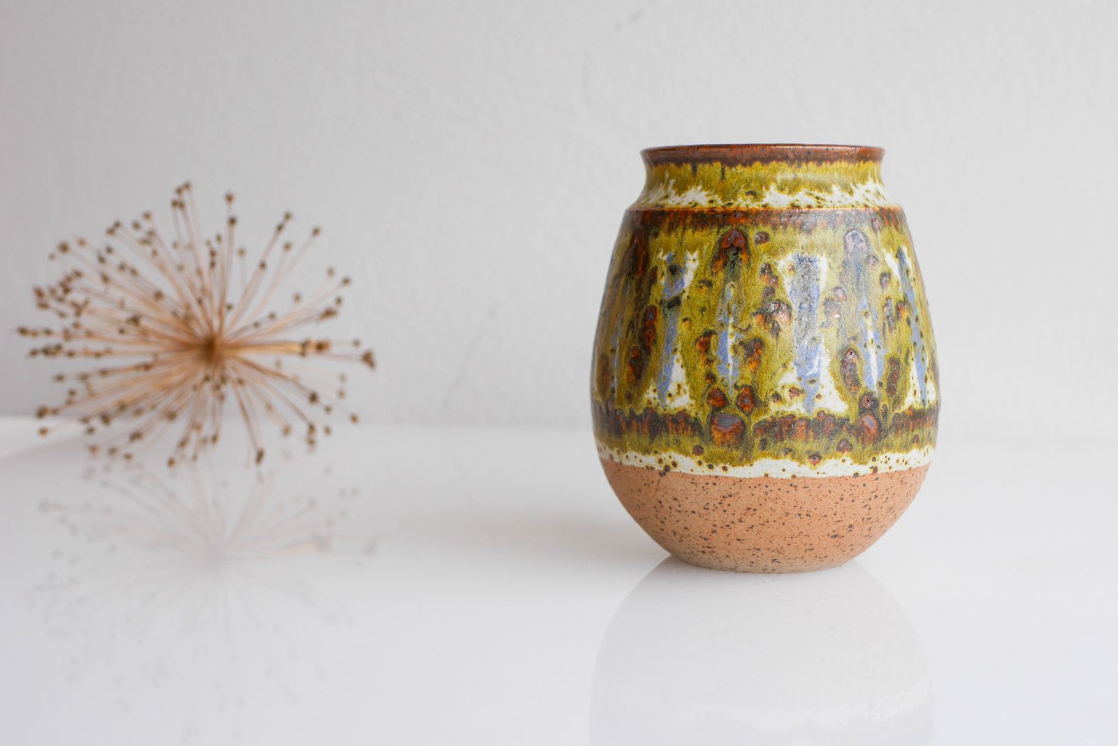 Mid Century Modern Danish Art Pottery Vase By Michael Andersen, Bornholm photo vintage