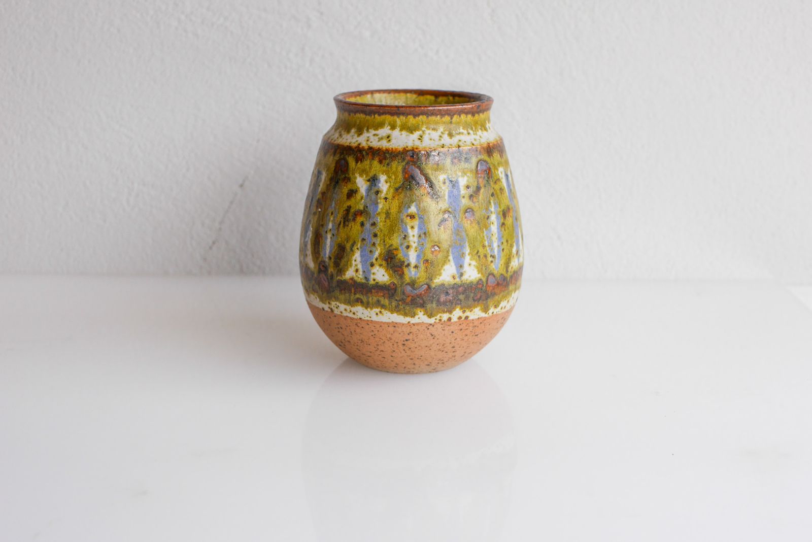 Home Decor Mid Century Modern Danish Art Pottery Vase By Michael Andersen, Bornholm photo