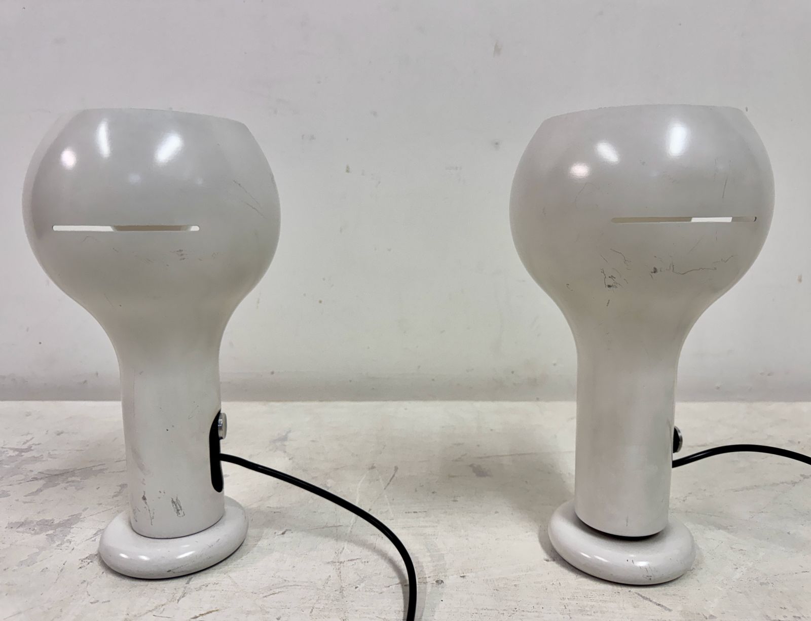 photo for sale Pair Of 'Flash' Model 2207 Table Lamps By Joe Colombo For O Luce, Italy, 1960s
