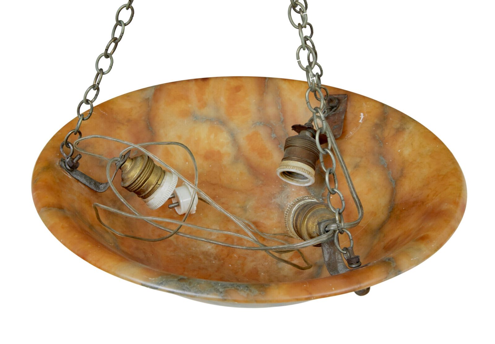 Art Deco Carved Alabaster Ceiling Light photo Lighting