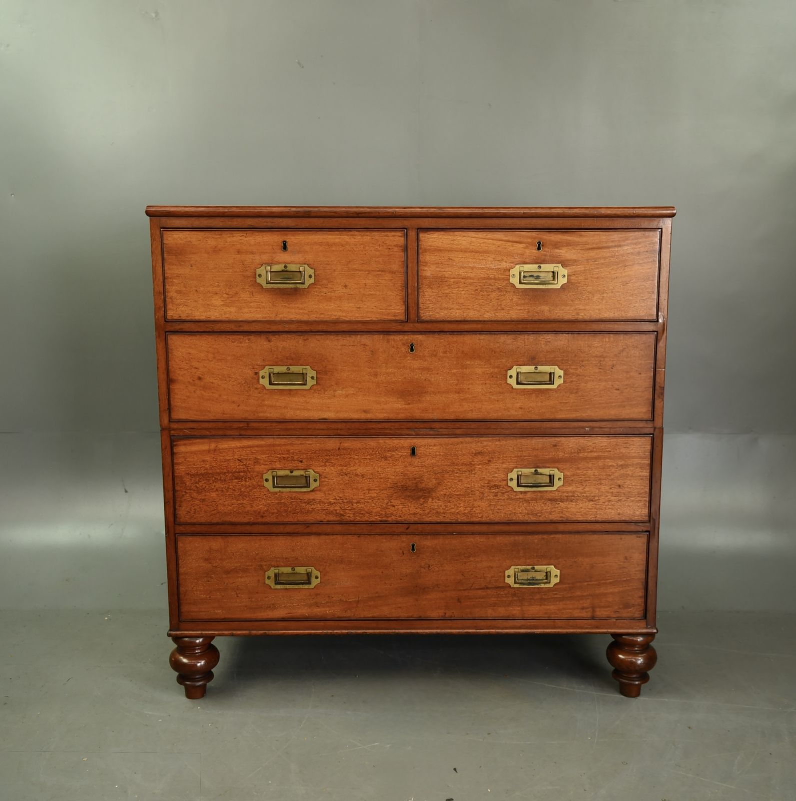 Victorian Mahogany Military Chest Of Drawers