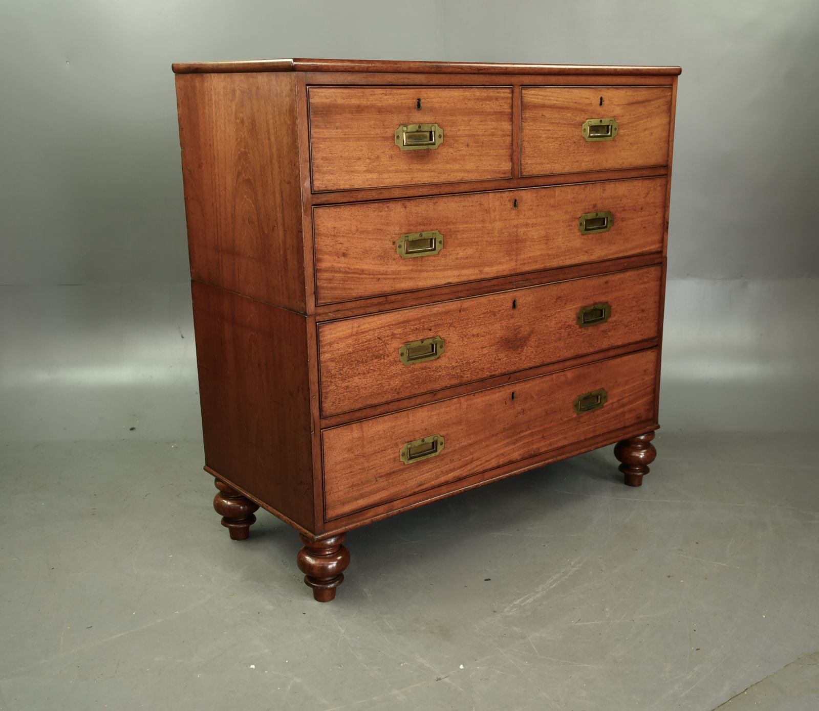Victorian Mahogany Military Chest Of Drawers photo for sale