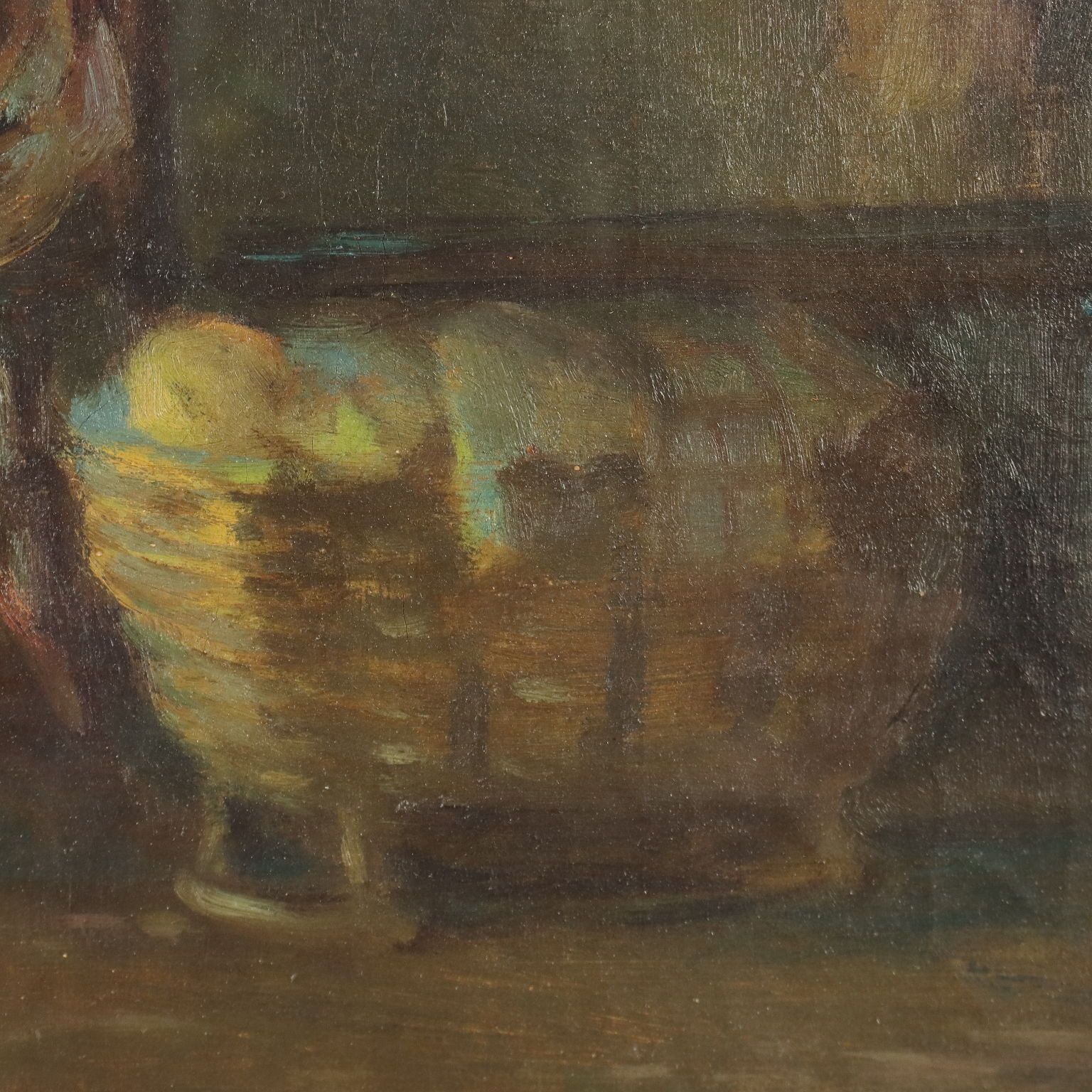G. Solenghi Antique Painting Interior With Figures Oil On Canvas 1917 photo buy
