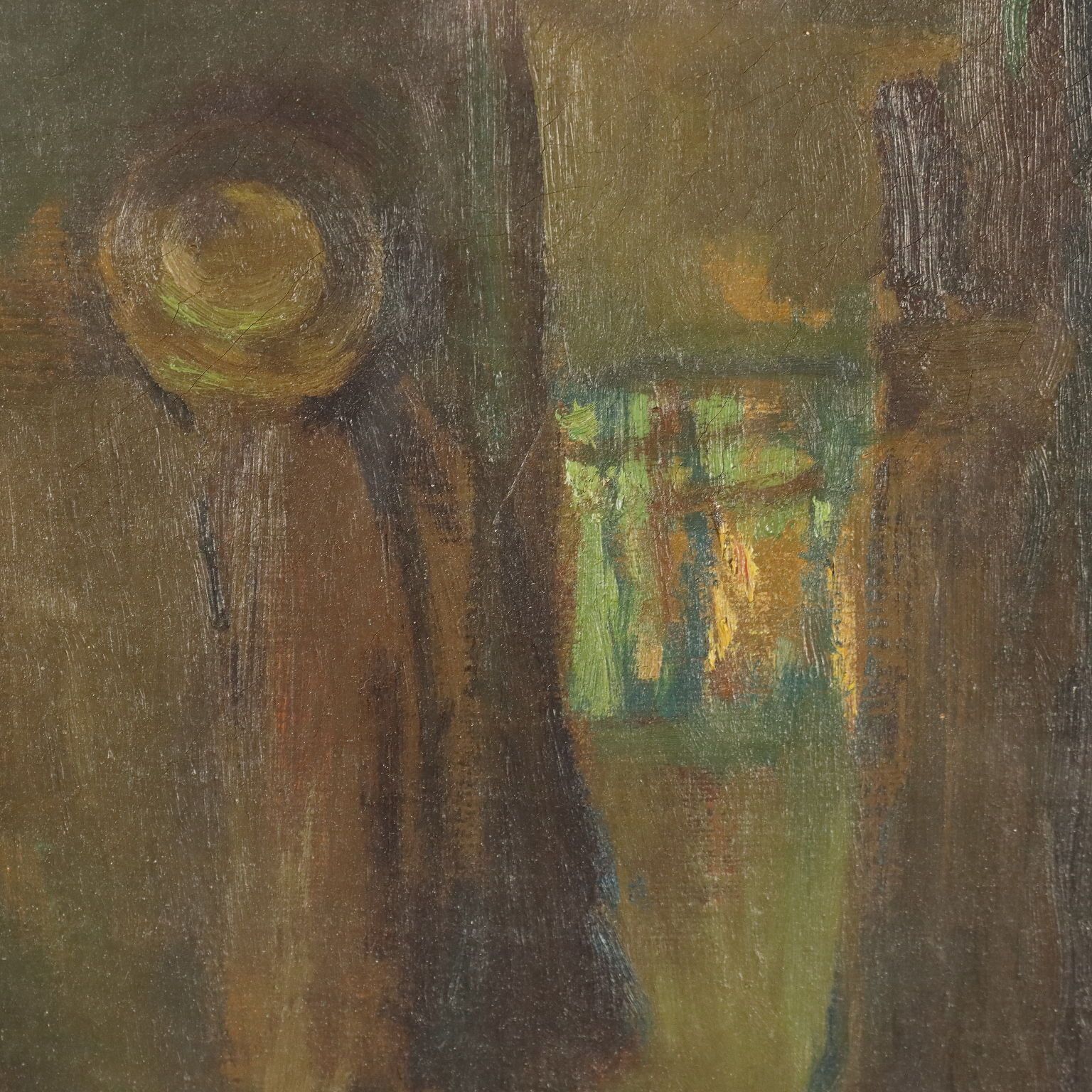 G. Solenghi Antique Painting Interior With Figures Oil On Canvas 1917 photo vintage