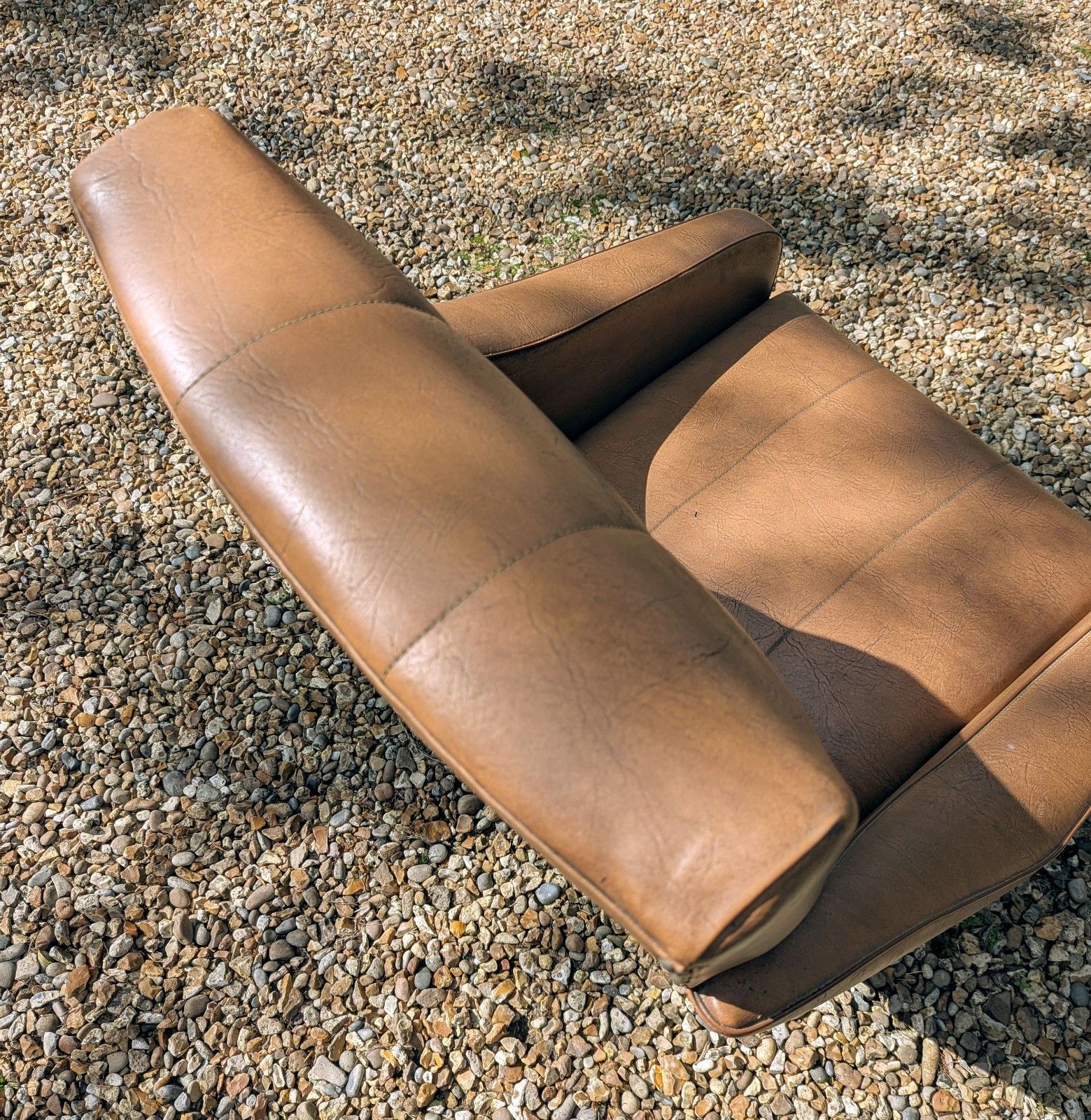 977.0 Quality Vintage 1960 Italian Armchair Brass Taper Supports  Delivery Available photo
