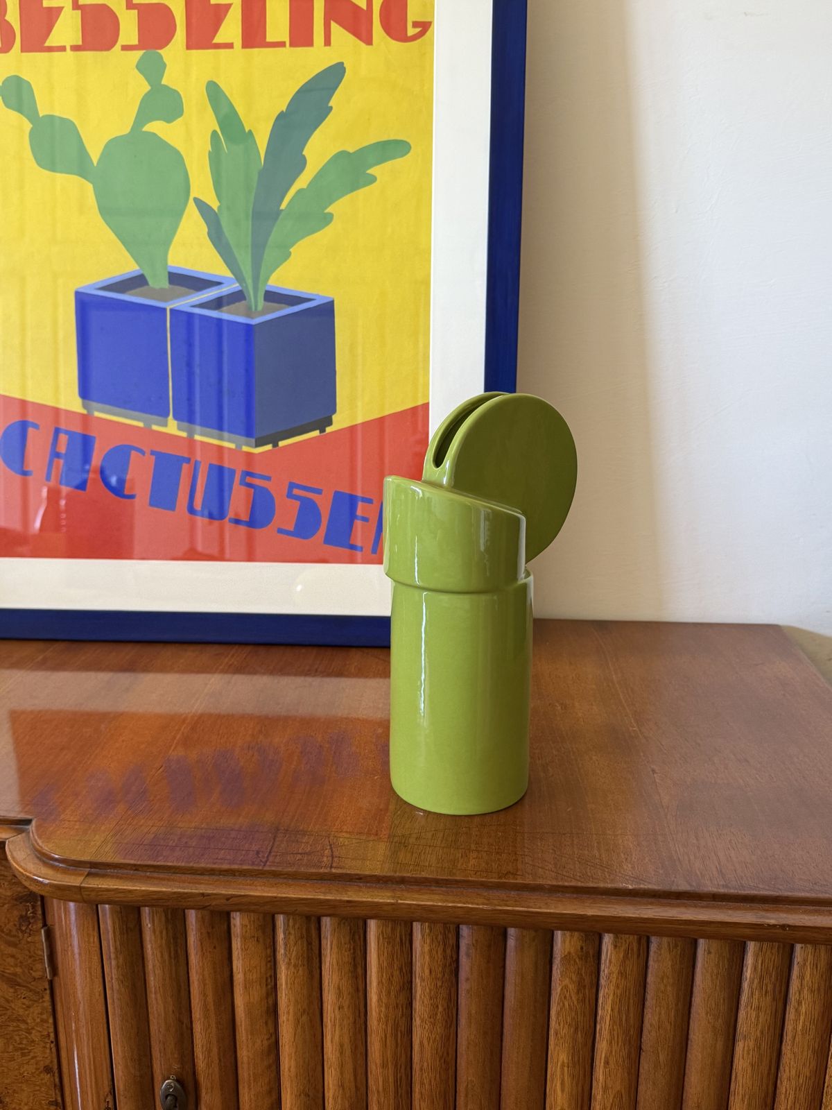 Space Age Green Ceramic Vase, Pietro Arosio, Parravicini Italy Ca. 1960 photo 450.0