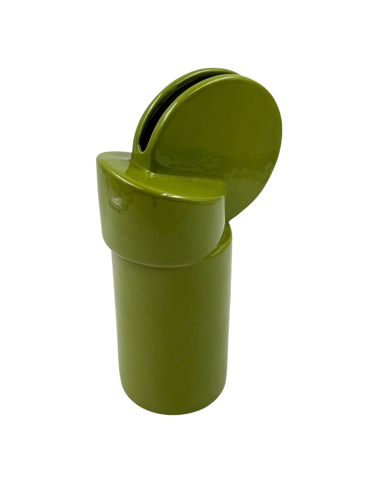 Home Decor Space Age Green Ceramic Vase, Pietro Arosio, Parravicini Italy Ca. 1960 photo