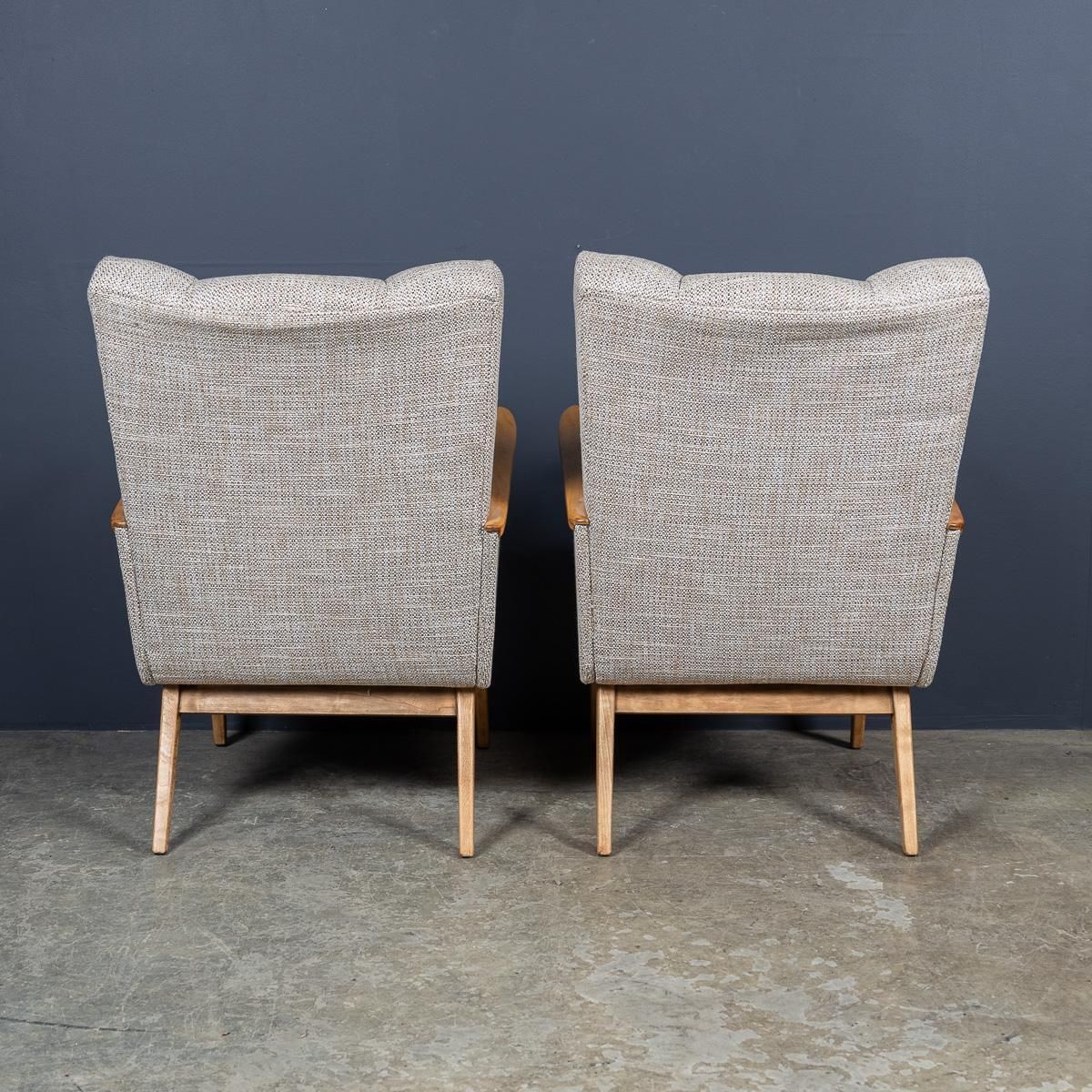 Vintage 20th Century Pair Of German Winged Armchairs By Gelenka C.1950 photo 4254.0