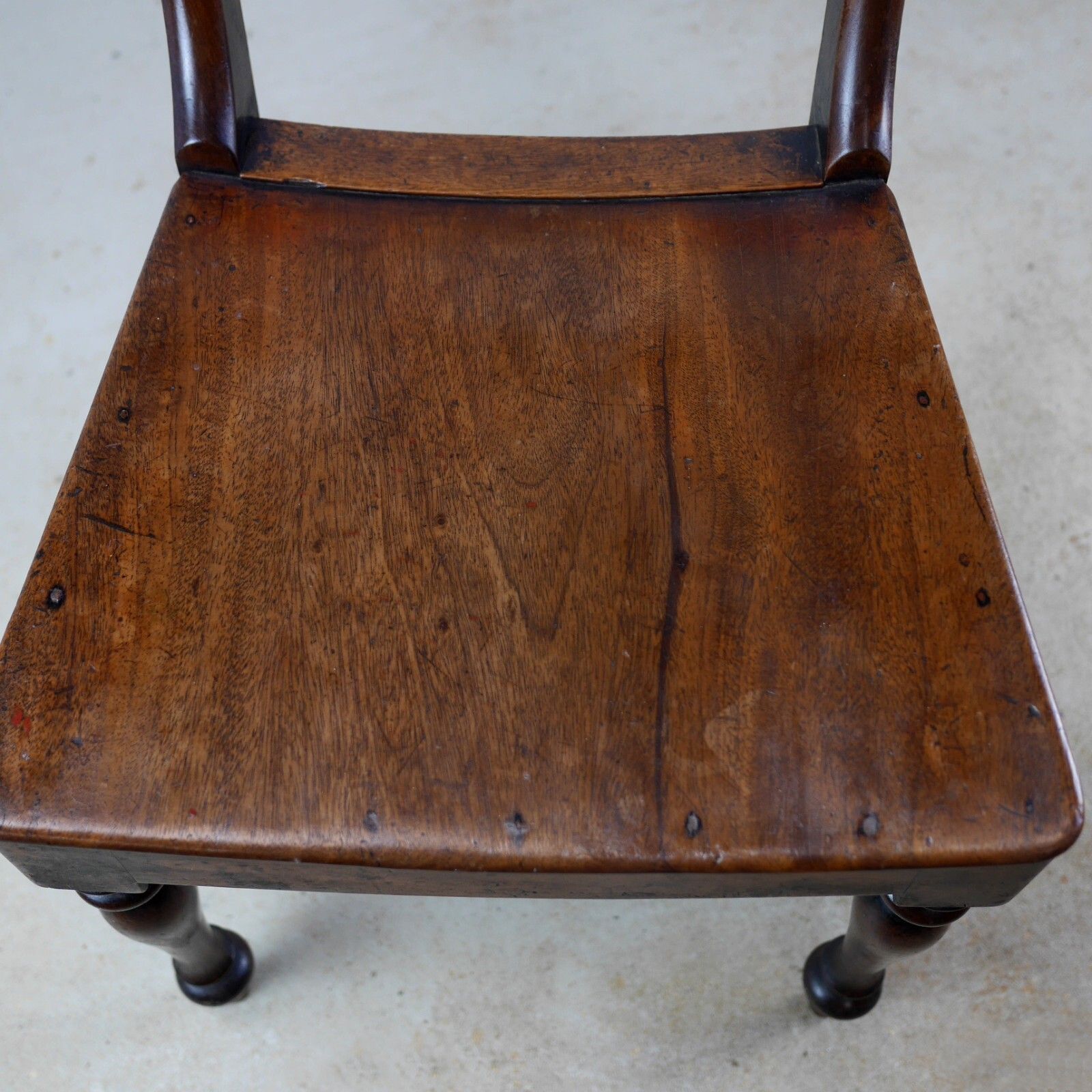 Pair Antique Regency Country House Hall Chairs Fruitwood #102883 photo vintage