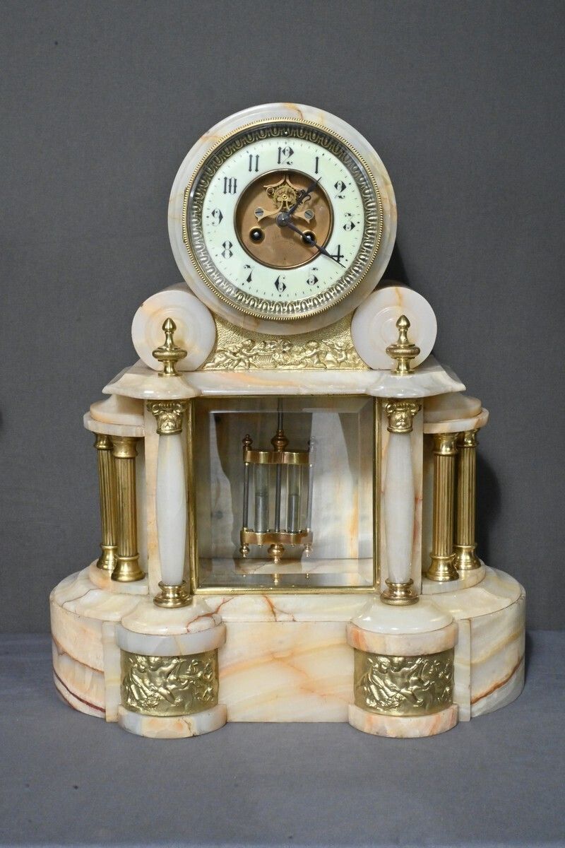 Marble And Bronze Fireplace Set, “A L'espérance” By H. Godchot – Late 19th Century photo furniture