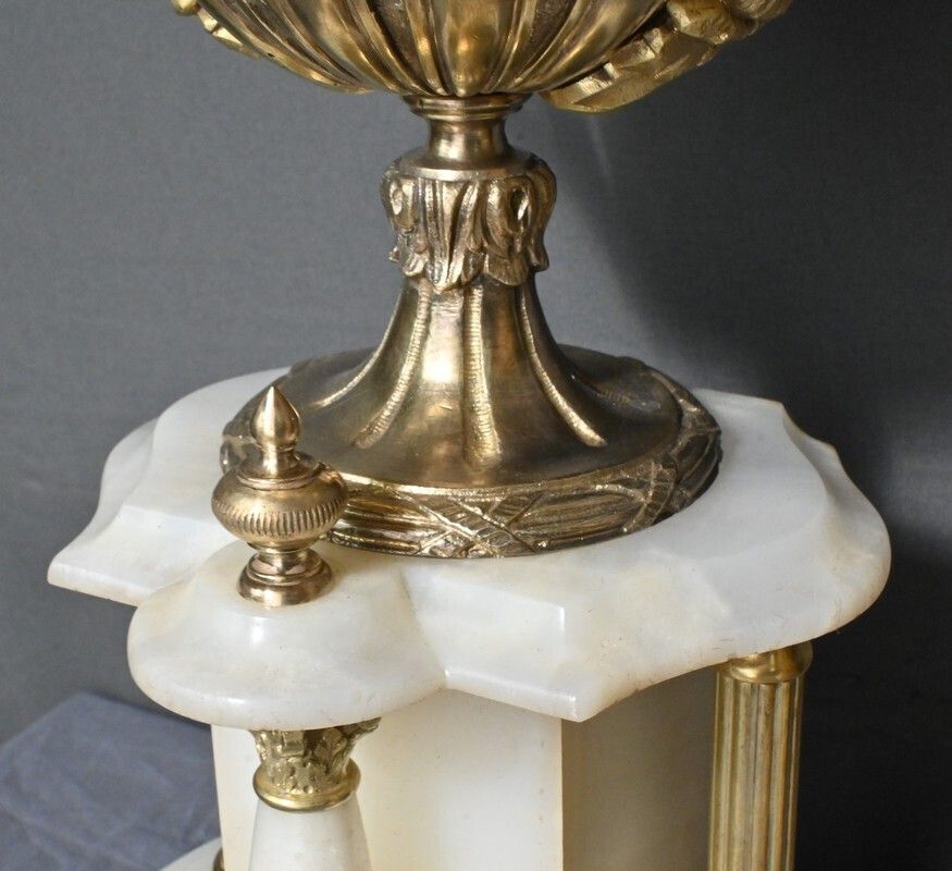 photo vintage Marble And Bronze Fireplace Set, “A L'espérance” By H. Godchot – Late 19th Century