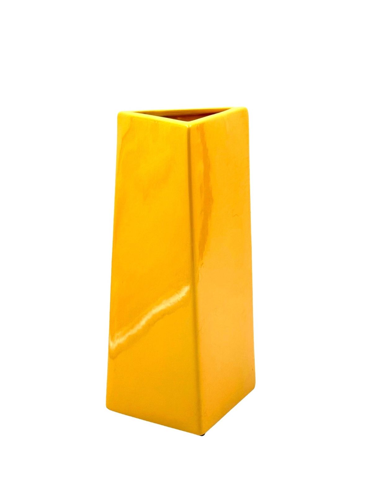 Space Age Yellow Ceramic Vase, Pietro Arosio, Parravicini Italy Ca. 1960 photo buy