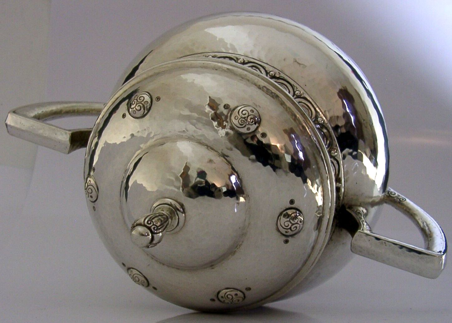Rare 422g Swiss Jezler Solid Silver Lidded Bowl Urn C1920 Antique Arts & Craft photo furniture