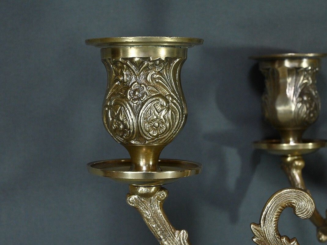 Important Bronze Candelabra, Louis XVI Style – Late 19th Century photo Home Decor