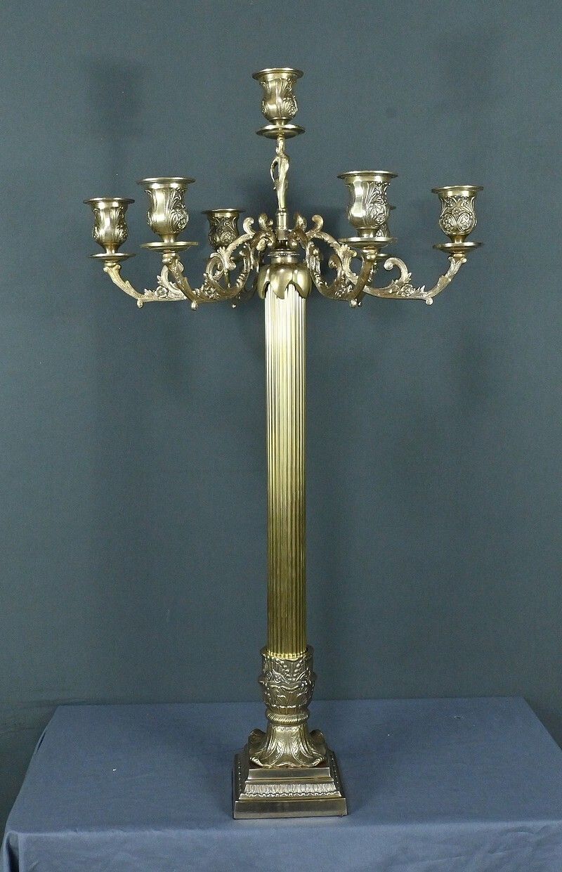 Home Decor Important Bronze Candelabra, Louis XVI Style – Late 19th Century photo