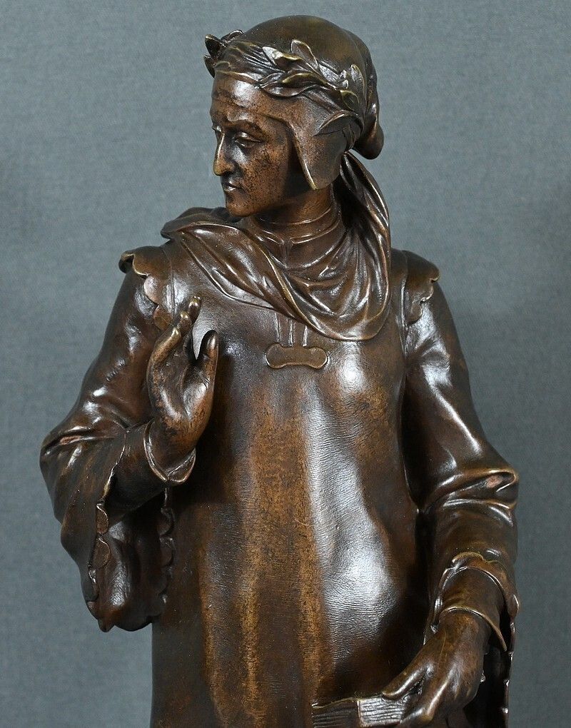 Bronze “Dante” By A. Forestier – Late 19th Century photo Art