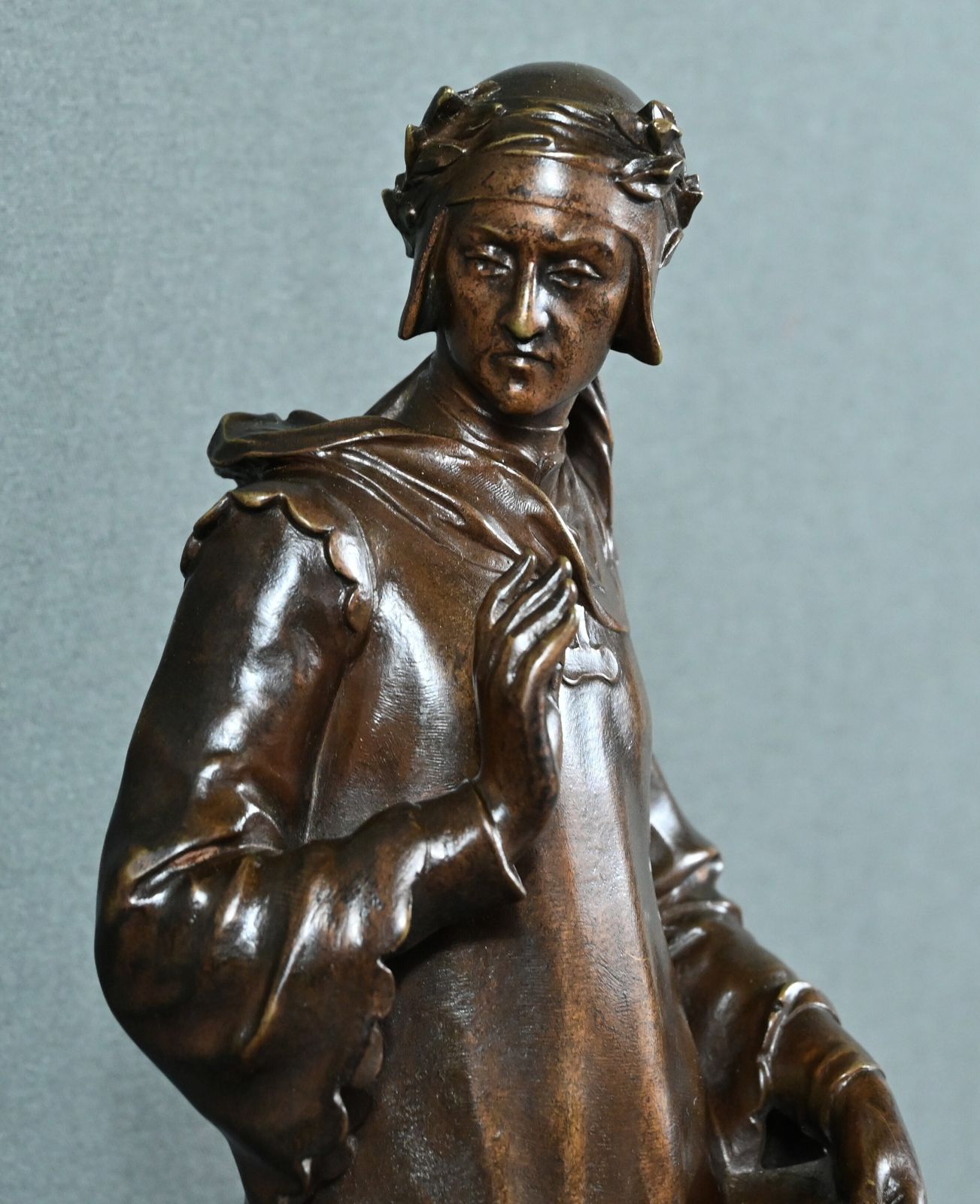 Bronze “Dante” By A. Forestier – Late 19th Century photo vintage