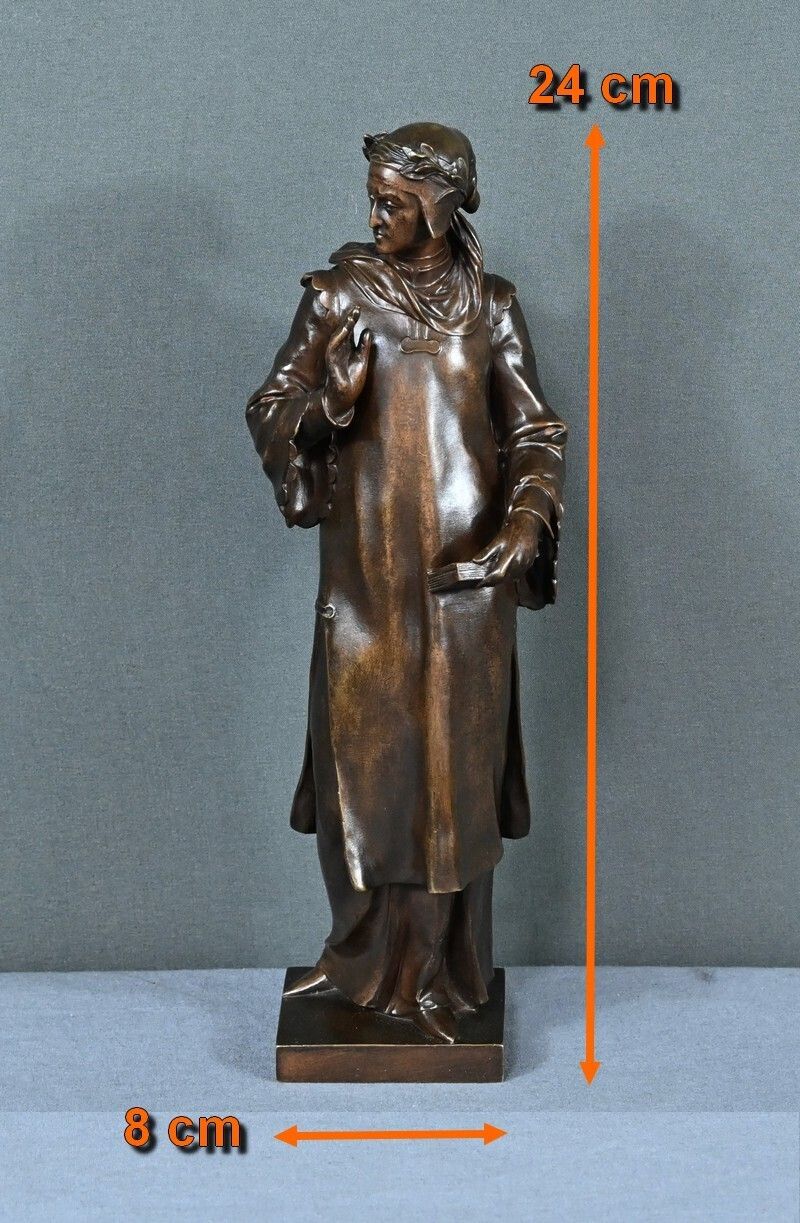 photo buy Bronze “Dante” By A. Forestier – Late 19th Century