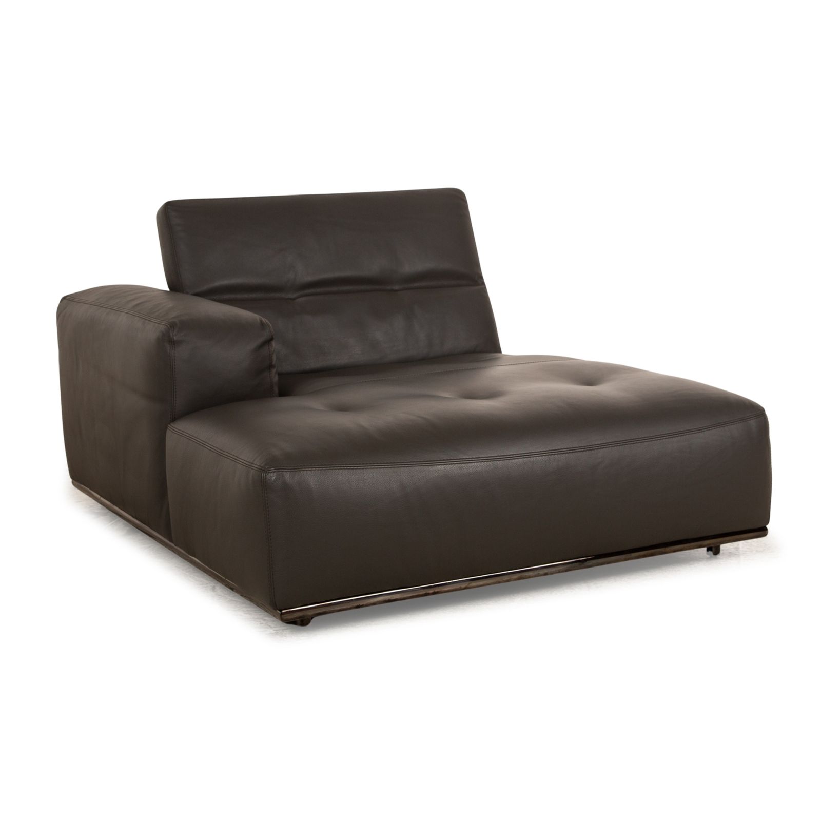 Who's Perfect Leather Lounger Brown Dark Brown Daybed Manual Function