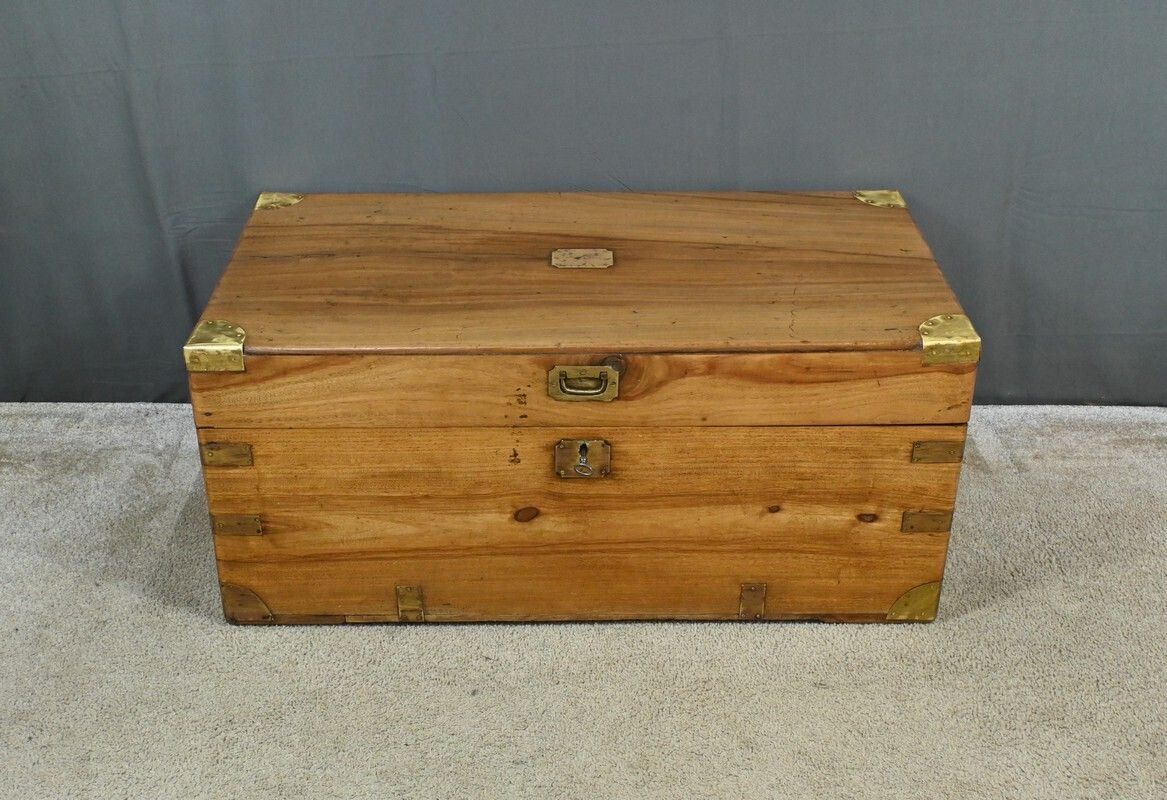 Marine Trunk In Camphor Wood, India – Late 19th Century