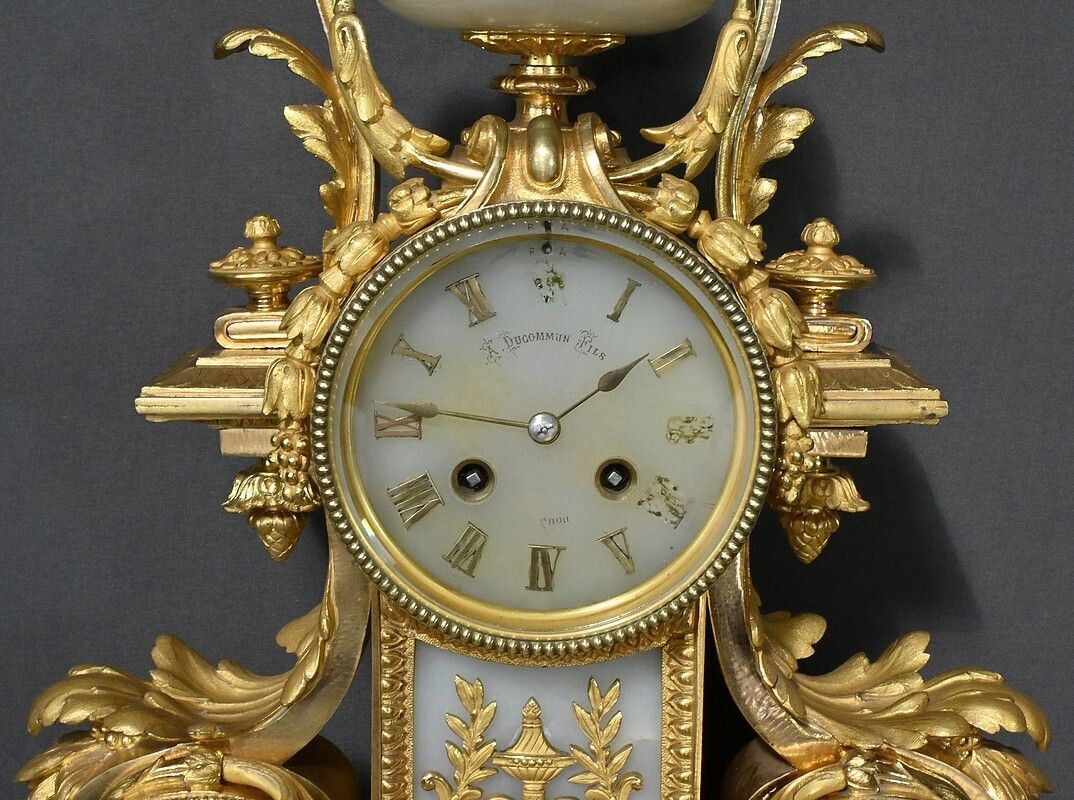 Important Gilt Bronze Fireplace Set, Louis XVI Style – Late 19th Century photo buy
