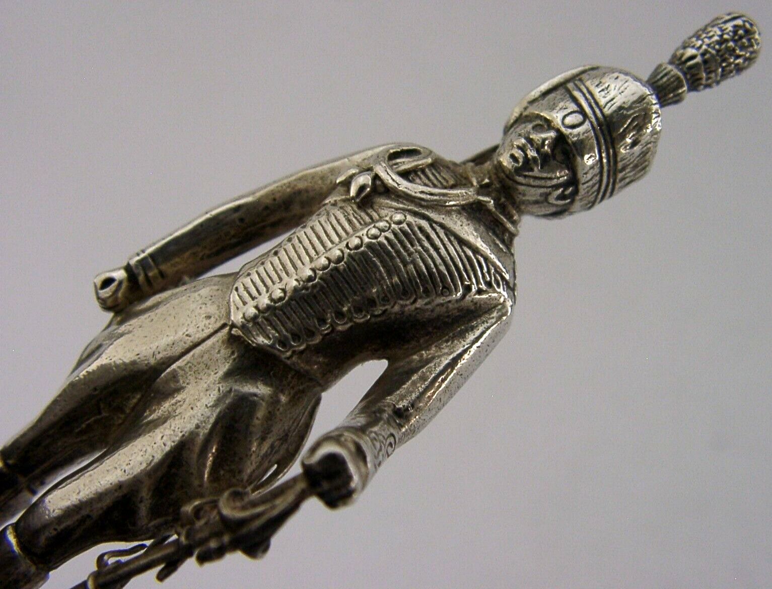 6.75inc Sterling Silver Royal Hassars Soldier Figure Trophy Statue 1969 Military photo furniture