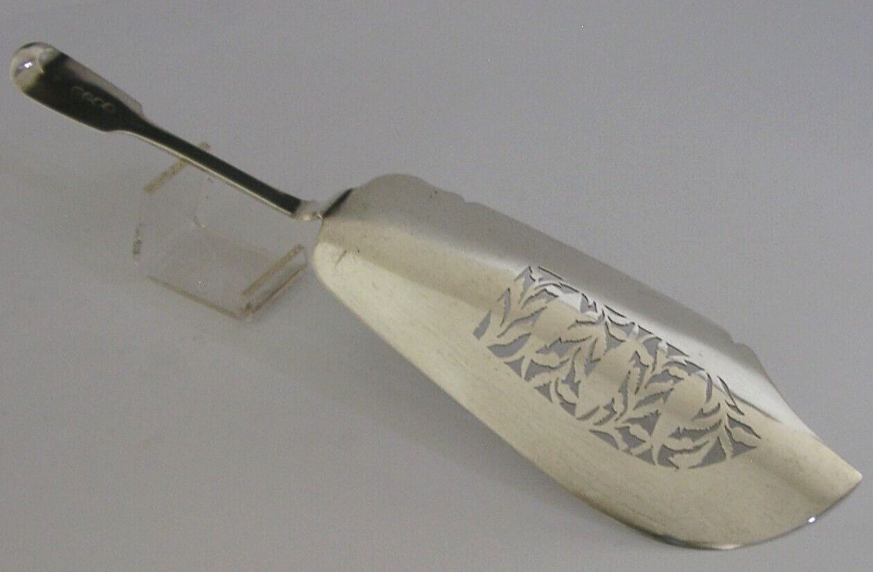 O'connor Family Crested Victorian Sterling Silver Fish Server 1844 Antique 134g photo vinterior