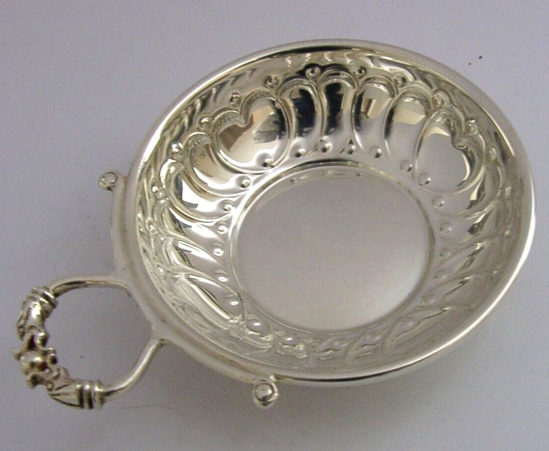 Pretty English Sterling Silver Love Hearts Wine Taster London 1997 Barware photo furniture