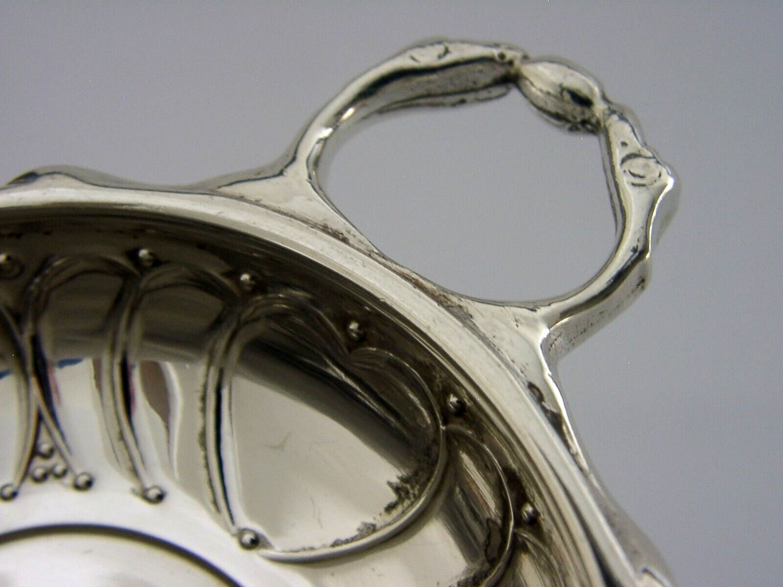 Pretty English Sterling Silver Love Hearts Wine Taster London 1972 Barware photo Home Decor